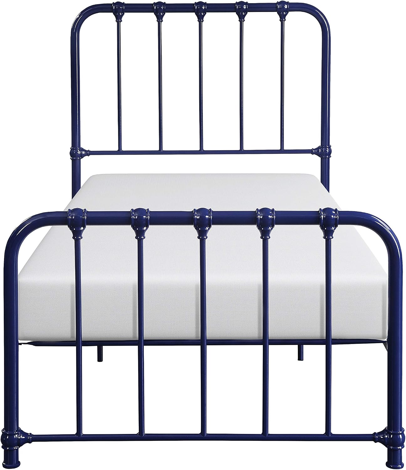 Lexicon Twin Metal Bed Frame, Platform Bed with Strong Metal Slat Support Under Bed Storage, Twin Bed Frame with Headboard, No Box Spring Needed, Easy Assembly, Twin, Navy Blue