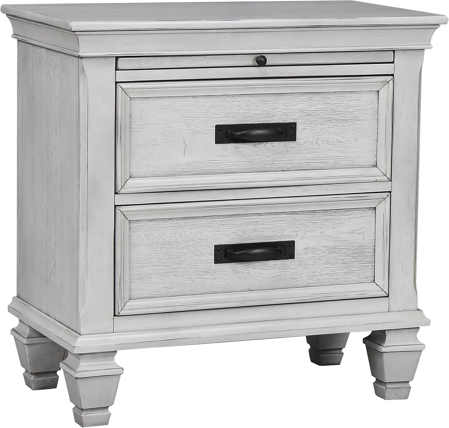 Coaster Home Furnishings Franco Farmhouse 5-Piece Bedroom Set Queen Size Storage Panel Bed Frame 57-inch Headboard Distressed White 205330Q-S5