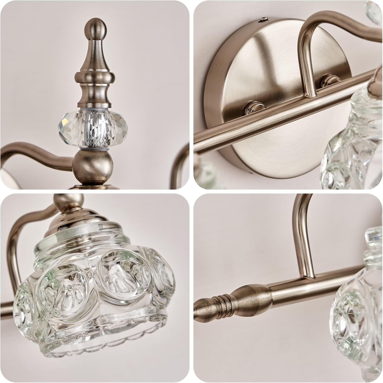 Brushed Nickel Bathroom Vanity Light Fixtures Modern 3-Light Vanity Lights Bathroom Lighting Fixtures Vintage Wall Sconces Light Living Room Vanity Lighting Fixtures Over Mirror