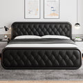 iPormis King Size Metal Bed Frame with Leather Headboard, Heavy-Duty Platform Bed Frame, Thicker Metal Steel Slats Support, 12'' Under-Bed Space, Noise-Free, Easy Assembly, Matte Black