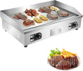 4400W Electric Countertop Griddle, Commercial Stainless Steel Flat Top Grill with Adjustable Temperature Control (122°F-572°F), for Kitchen, Restaurant, BBQ