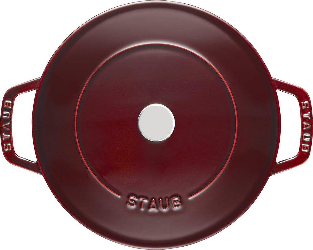 STAUB Chistera Cast Iron Oval Casserole, Grenadine Red, 24 cm