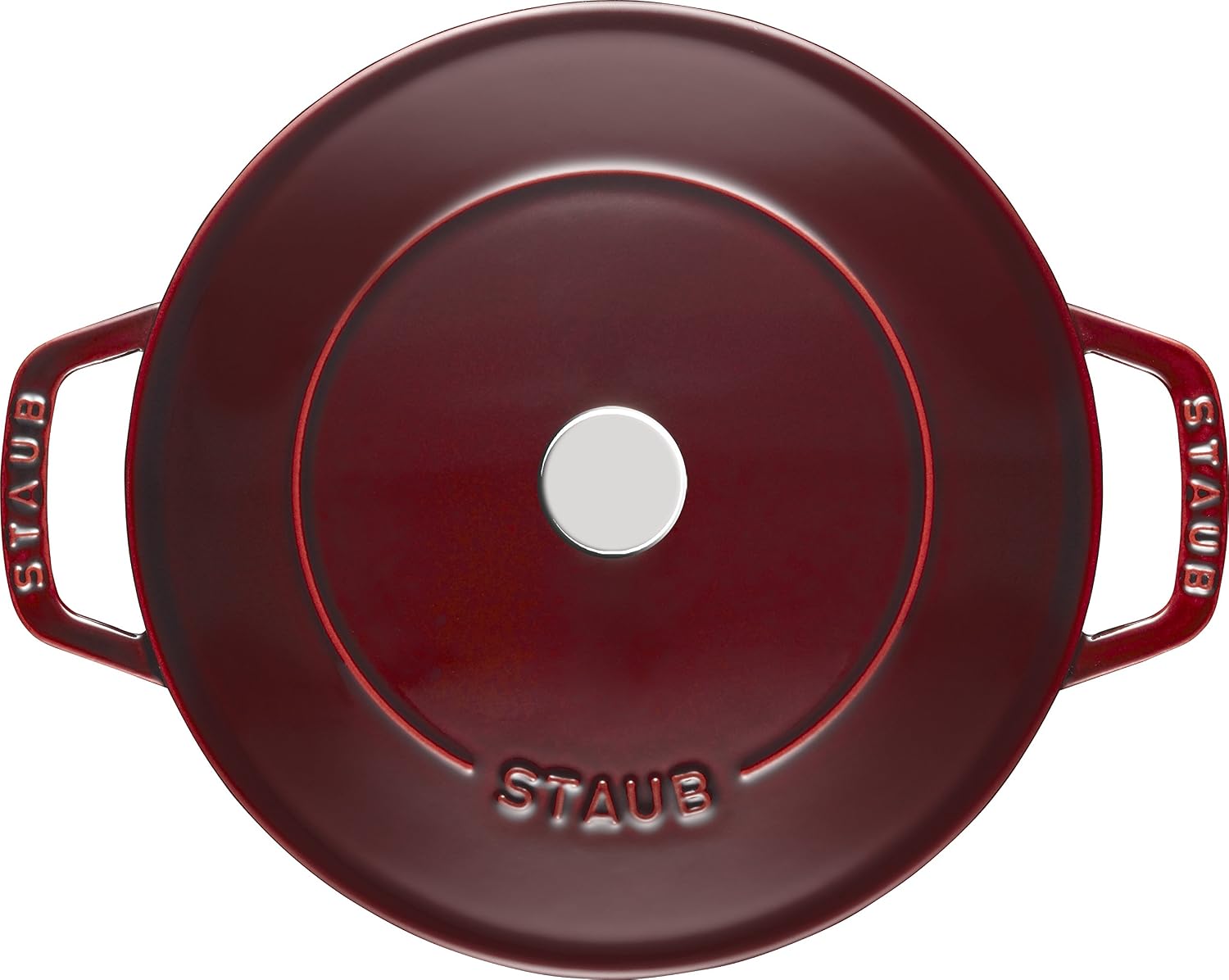 STAUB Chistera Cast Iron Oval Casserole, Grenadine Red, 24 cm