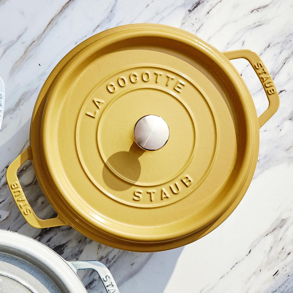Staub Cast Iron 4-qt Round Dutch Oven - Citron