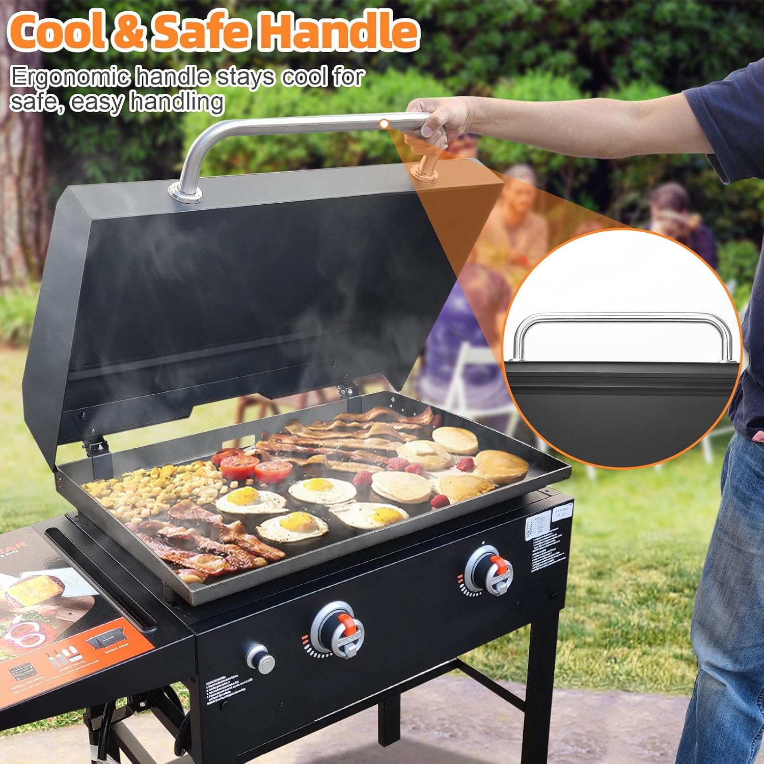 Griddle Lid for 28' Blackstone Griddle, Hard Cover with Durable Handle – Heat Retaining, Fits 28' Griddles Models 1517, 1853, 1605, 1803, 1839, 1856, 1885, 1924, 1983, 2094, 2137, 2145