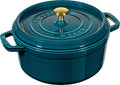 staub La Cocotte Round 1023919 Pico Cocotte Round Lamer 7.9 inches (20 cm) Brass Knob Specification, Both Hands, Cast Iron Pot, Induction Compatible, Japanese Authentic Product with Serial Number