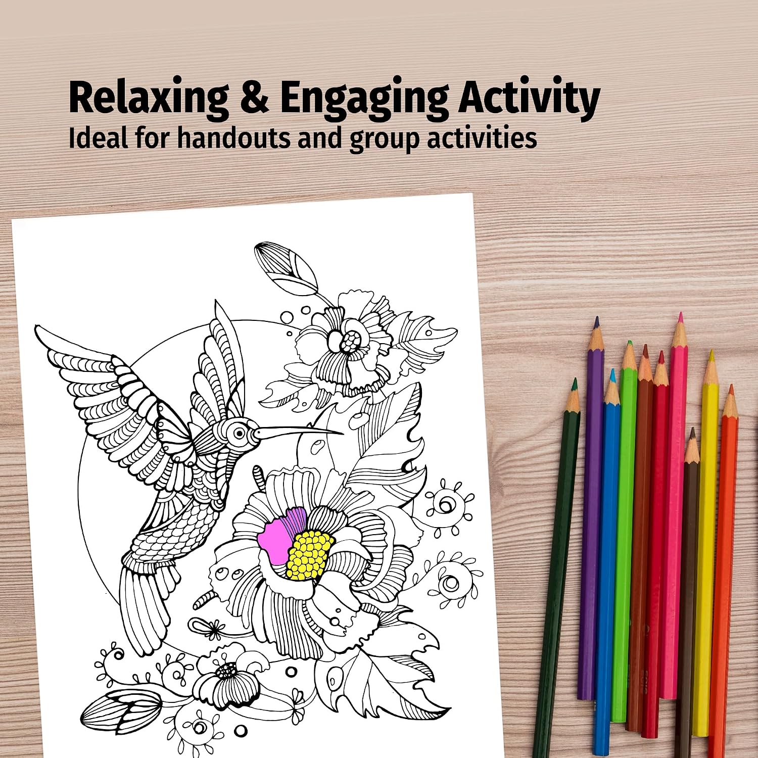 ZOCO ZenDoodle Coloring Book Bundles – 25 Bulk Pack with Pencils – Mindfulness Gifts for Adults, Seniors, Teens – Great for Wellness Programs, Group Activities & Assisted Living