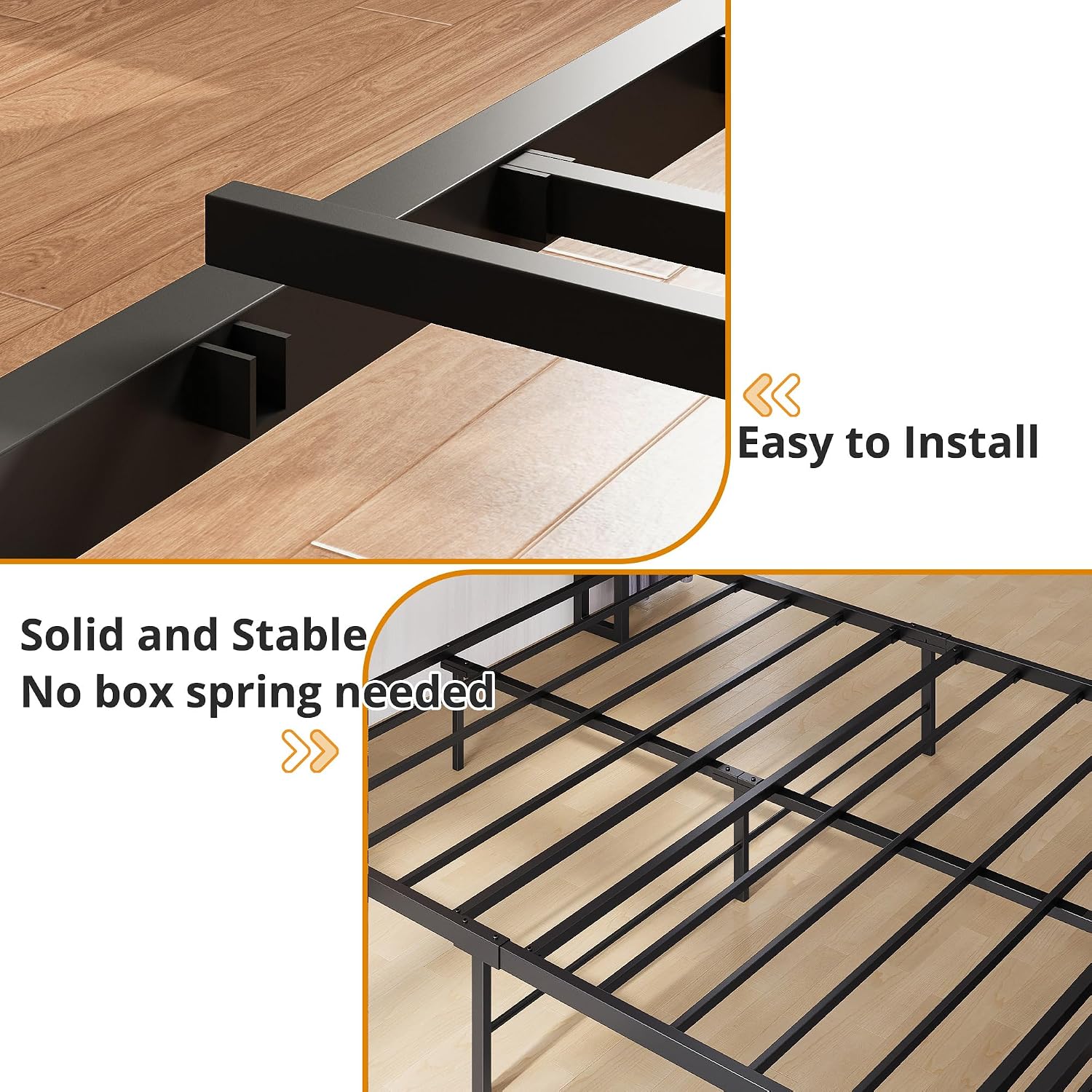 LIKIMIO Queen Size Bed Frame, Storage Headboard with Charging Station, Platform Bed with Drawers, No Box Spring Needed, Easy Assembly, Wood and Cream
