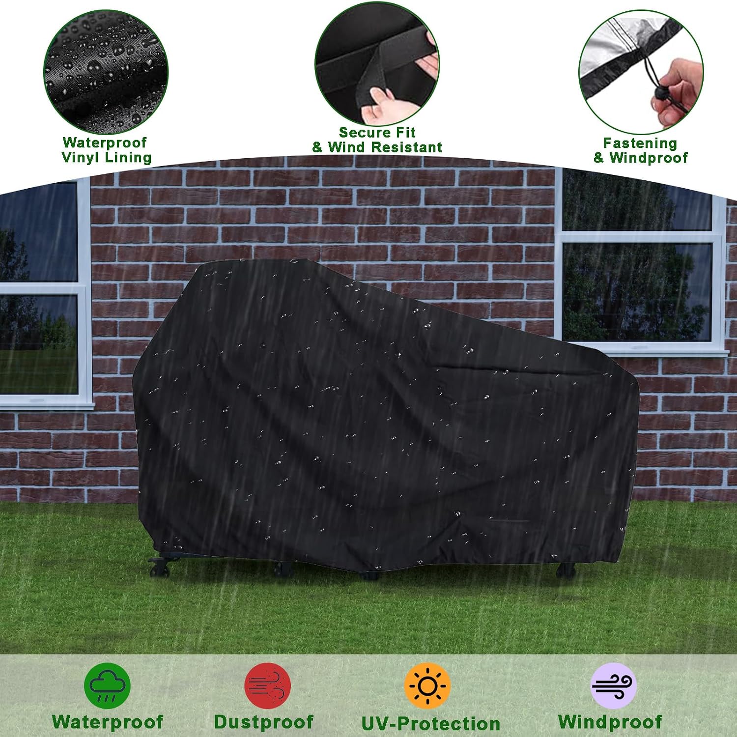 GDLF Outdoor Grill Cart for Big Green Egg& Blackstone Griddle, Metal Grill Table Compatible with Large Big Green Egg and 28'/36' Blackstone Griddle, Waterproof Cover Included