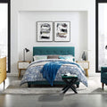 Modway Amira Tufted Fabric Upholstered Full Bed Frame With Headboard In Teal