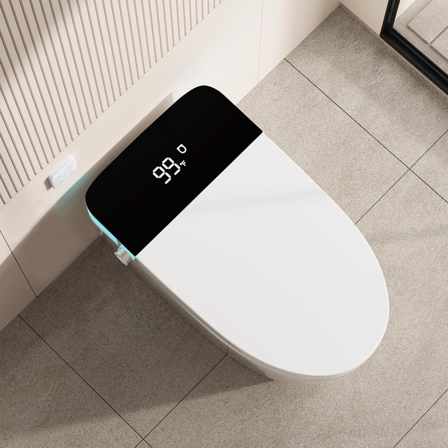 Smart Toilet with Elongated Heated Seat, Foot Sensor, Dual Auto Flush, One Piece Toilet for Bathroom, Electric Tankless Toilets with Night Light, LED Display & 1000g MaP Flush, 0.8/1.2 GPF