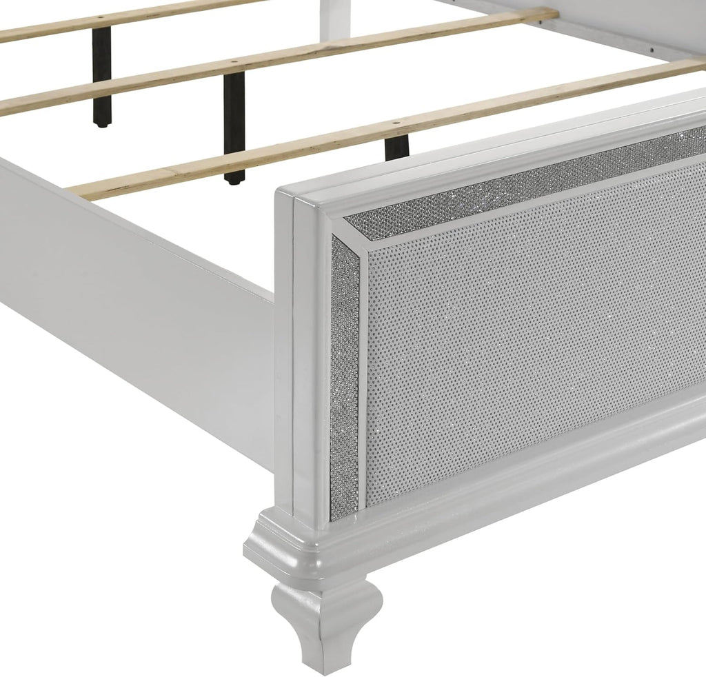 New Classic Furniture Stardust Wood Queen Bed, White