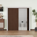 Accordion Doors 48'-72' x 80', with Upgraded Roller & Handle & Complete Hardware, Interior Multifold Folding Doors for Closet & Pantry, Easy Installation - Walnut, Single Layer