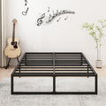 Lutown-Teen 14 Inch Full XL Size Bed Frame No Box Spring Needed, Heavy Duty XL Full Metal Platform Beds with Sturdy Steal Slats for Mattress Foundation, Easy Assembly, Noise Free, Black