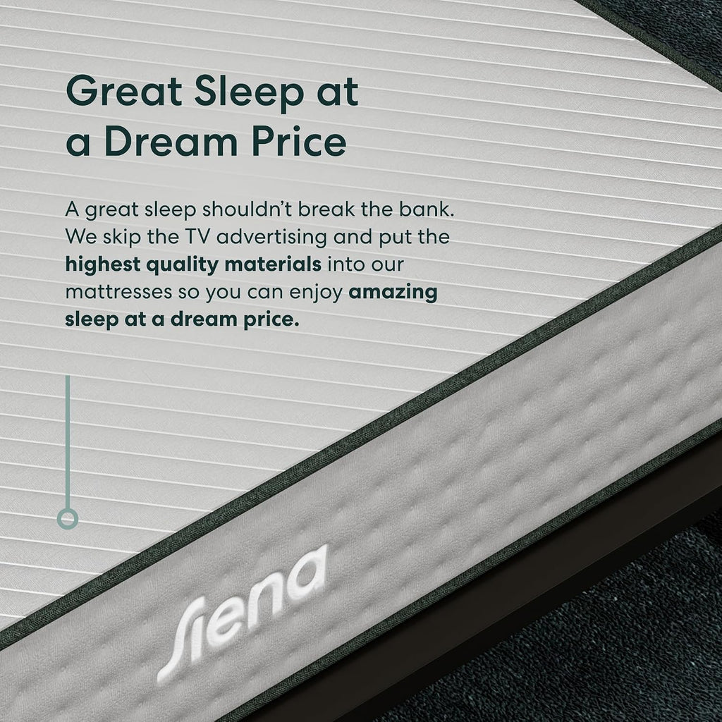 Siena 10' Cal King Hybrid Firm Mattress - Memory Foam & Innerspring System - 180 Night Trial - Premium Pressure-Relieving Layers - 10 Year Warranty - Mattress in a Box - CertiPUR-US Certified