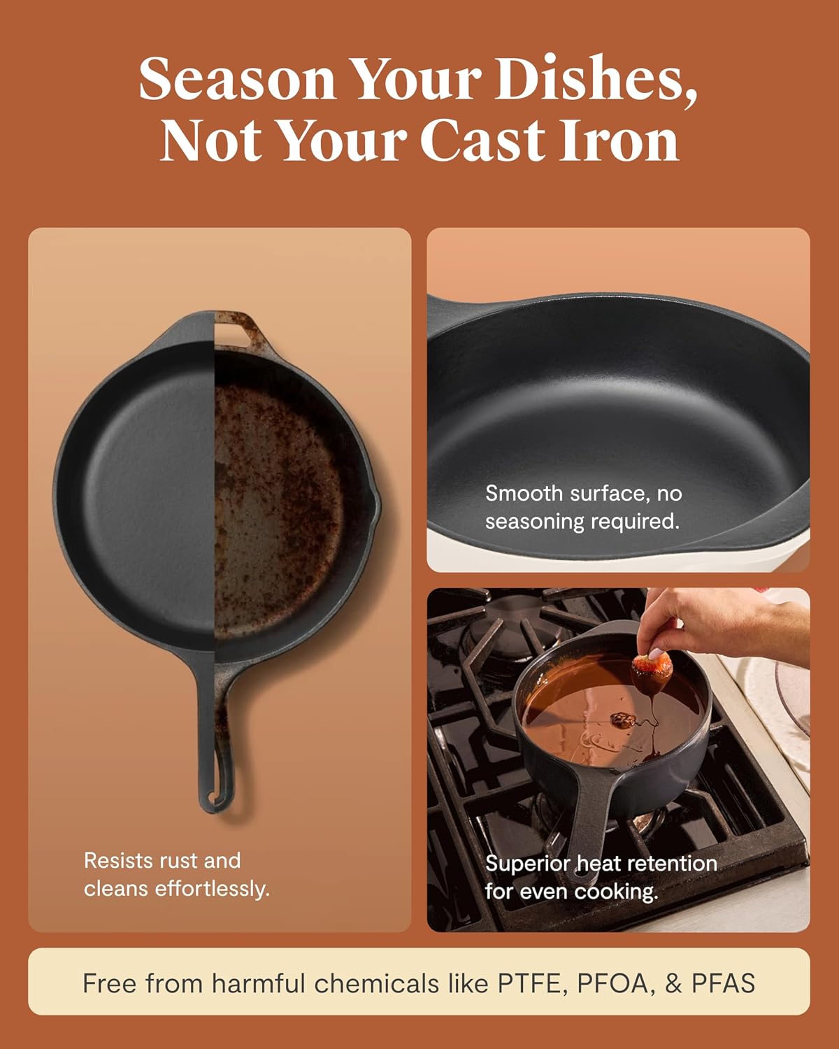 Caraway 8-Piece Enameled Cast Iron Set - 10.5' Skillet, Grill Pan, 3.5 qt Braiser Pan, 6.5 qt Dutch Oven with Lid and Organizers - Non-Toxic 3-Layer Enamel Coating - No Seasoning Required - Rust