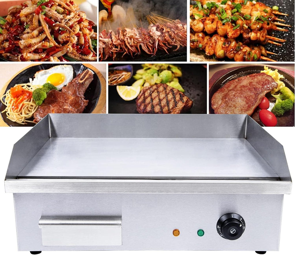 Commercial Electric Griddle, Teppanyaki Electric Griddle Cooktop Countertop Commercial Flat Top Grill Griddles BBQ Plate Grill Thermostatic Control 122-572℉
