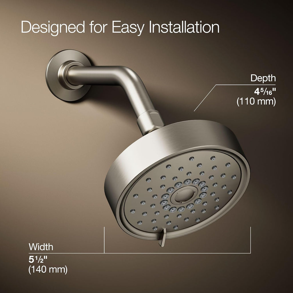 Kohler 22170-BN Purist® Three-function showerhead, 2.5 gpm, Vibrant Brushed Nickel