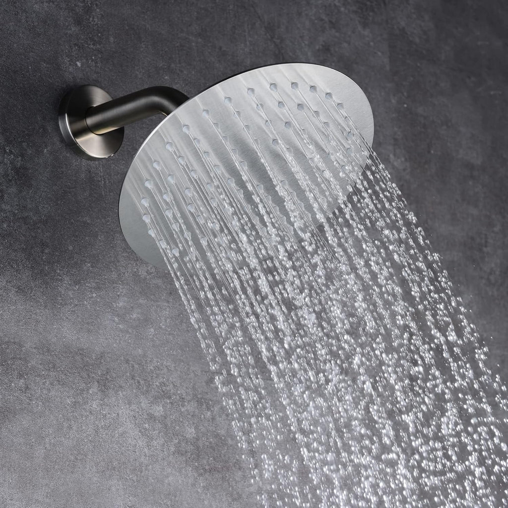 sumerain Tub and Shower Faucet with Rough in Valve, Brushed Nickel Shower Faucet with Tub Spout, 8 Inch Rain Shower Head