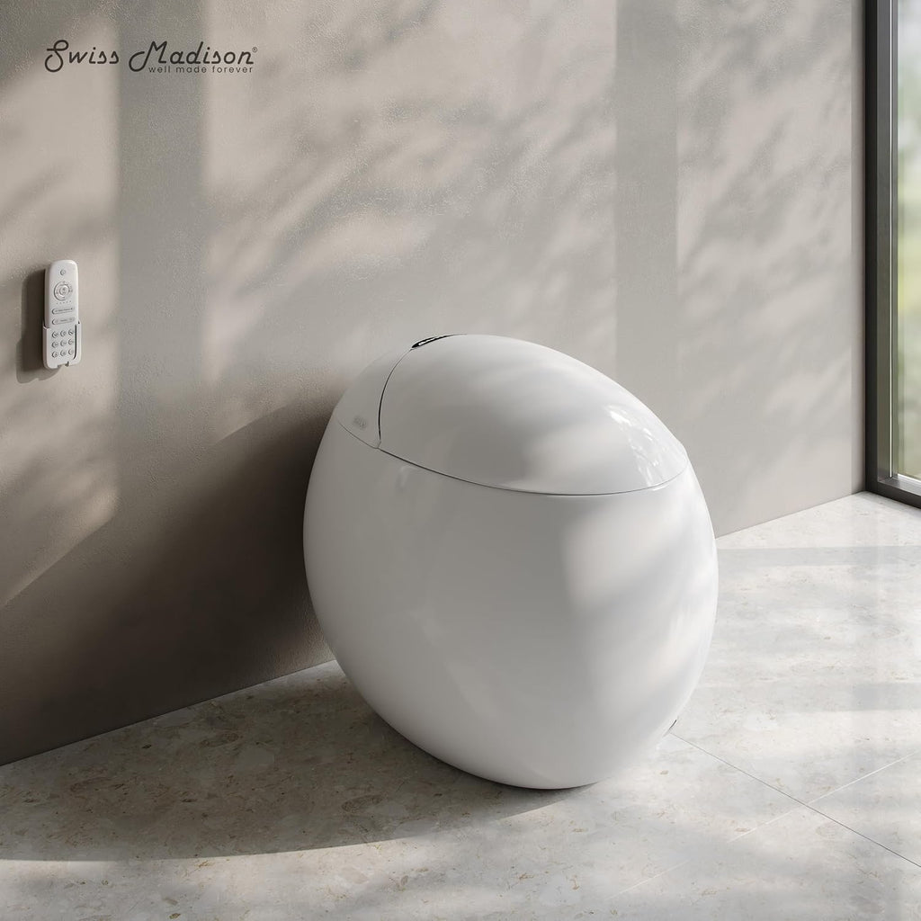 Swiss Madison Plaisir Smart Toilet with Bidet Built In 1.28 GPF Dual Flush, Auto Open & Close, Auto Flush, Foot Sensor, Led Display, Remote Control