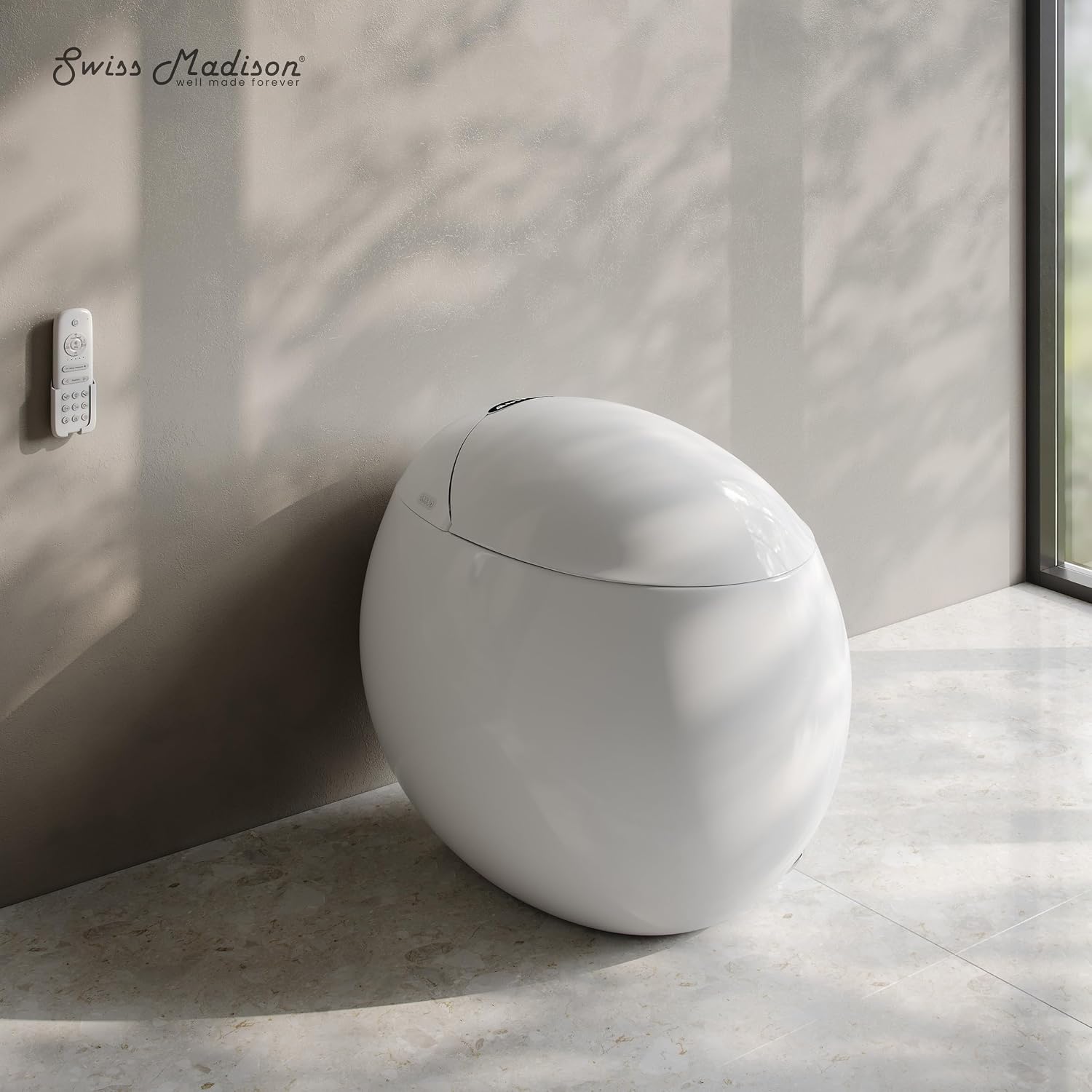Swiss Madison Plaisir Smart Toilet with Bidet Built In 1.28 GPF Dual Flush, Auto Open & Close, Auto Flush, Foot Sensor, Led Display, Remote Control