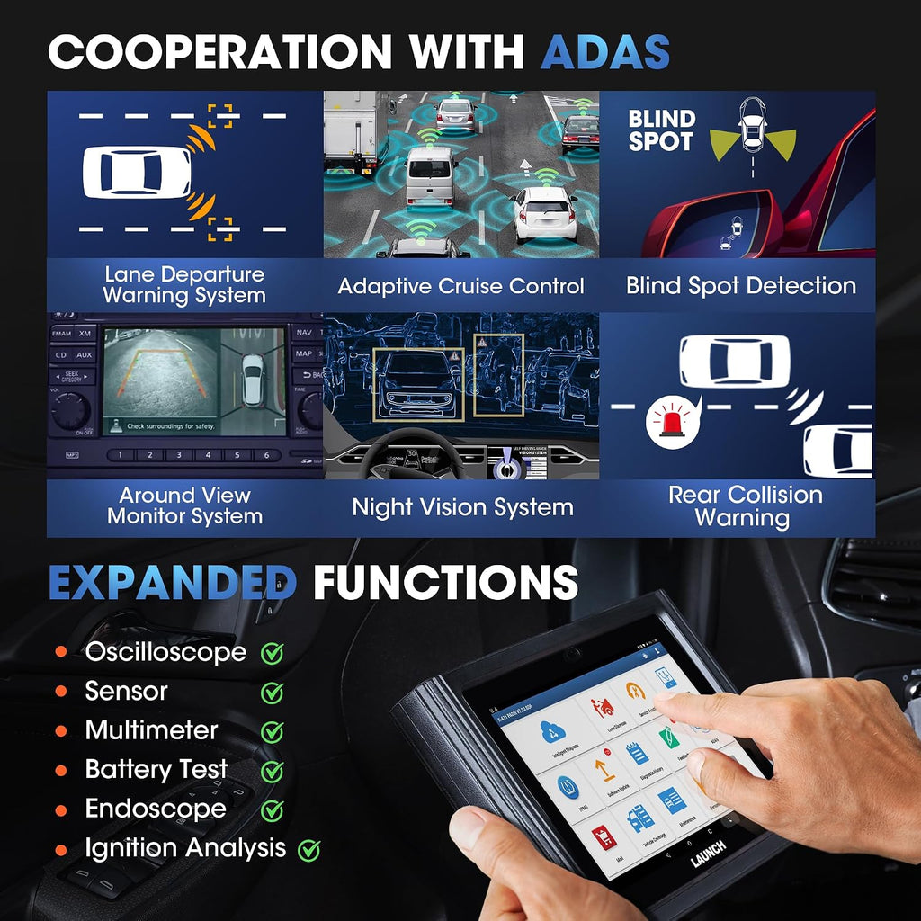 Launch X431 PADIII Scan Tool Global Ver. (Upgraded of X431 V+, X431 PROS) 50+ Reset OE-Level Bi-Directional All System Diagnostic Tool, Free Update