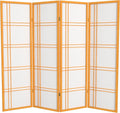 Red Lantern 5 ft. Tall Double Cross Shoji Screen - Honey - 4 Panels