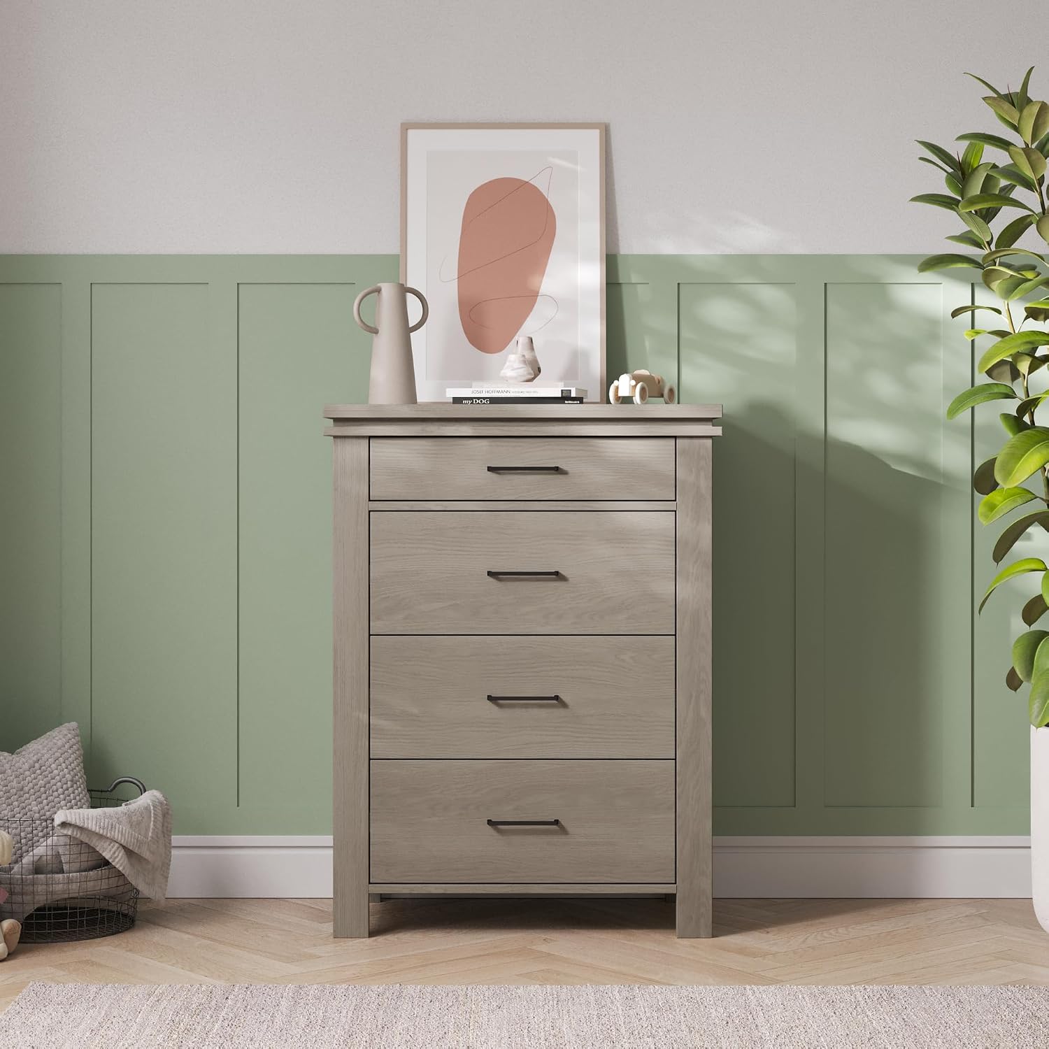 Child Craft Denman Crib, Dresser and Chest Nursery Set, 3-Piece, Includes 4-in-1 Convertible Crib, Dresser and Chest, Grows with Your Baby (Crescent Gray)
