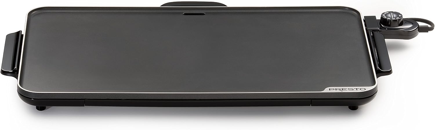 Presto 07072 Slimline Griddle (Black, 22') and Presto 06858 Slimline Skillet with Glass Cover (Electric, 16 Inch, Black)