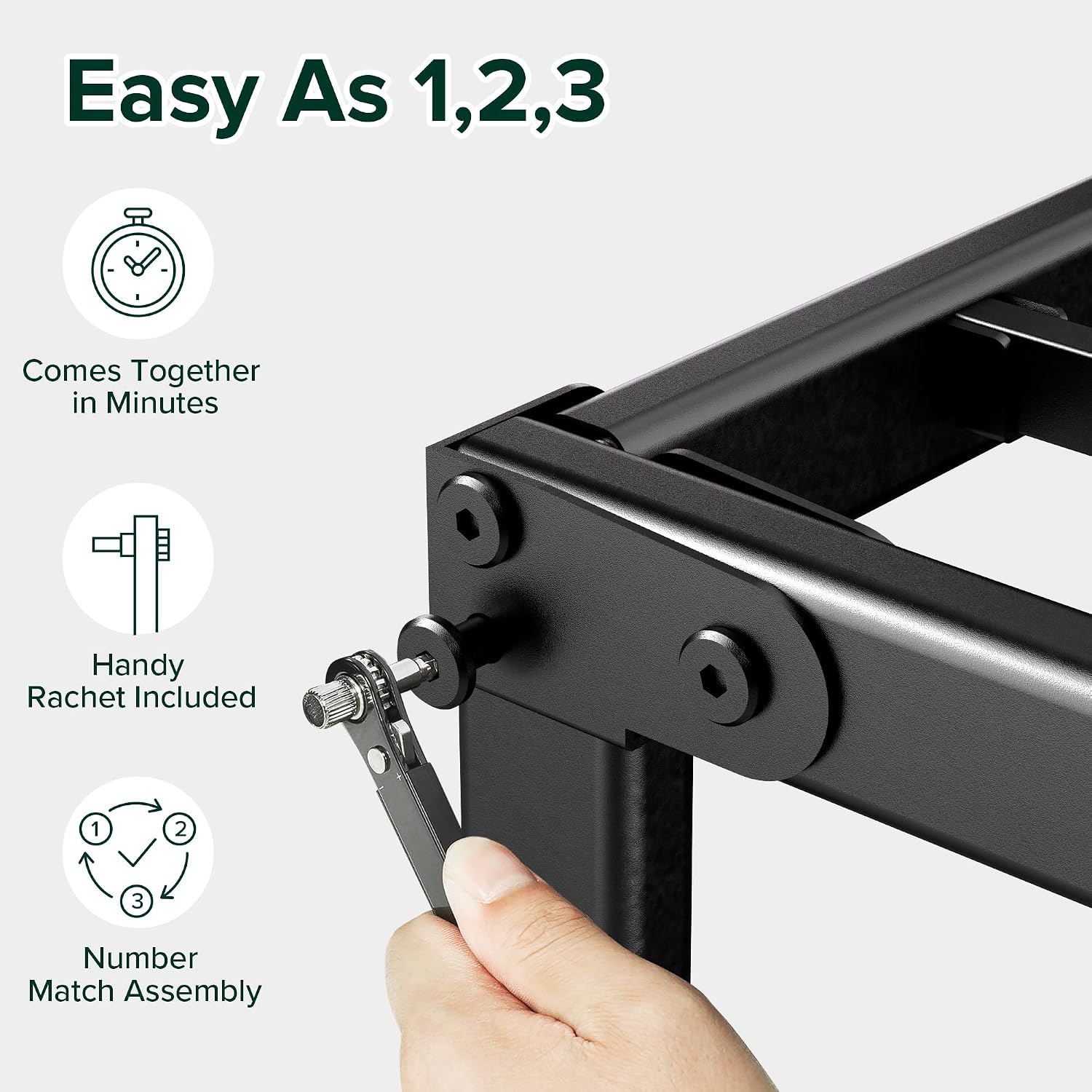 ZINUS Yelena 18 Inch Full Metal Platform Bed Frame, Steel Slat Support, No Box Spring Needed, Eco Friendly WonderBox(TM) Packaging, Easy Assembly, Black