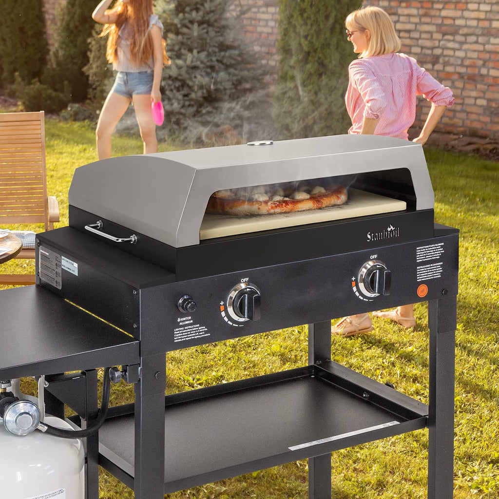 Stanbroil Outdoor Pizza Oven for Blackstone 22' 28' 36' Flat Top Gas Grill, with 19' x 15' Pizza Stone