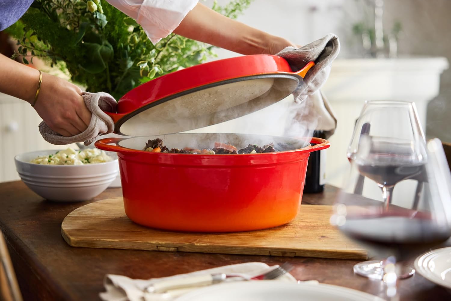 Le Creuset Enameled Cast Iron Traditional Oval Doufeu, 7.25 qt., Oyster