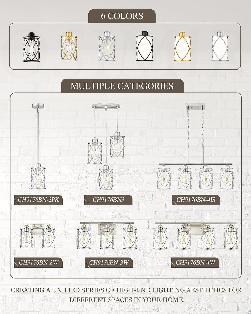 4-Light Brushed Nickel Bathroom Light Fixtures, 29 Inch Modern Bathroom Vanity Lighting Fixtures Over Mirror with Clear Glass and Metal Cage Wall Sconce Lights for Bath, E26, CH9176BN-4W