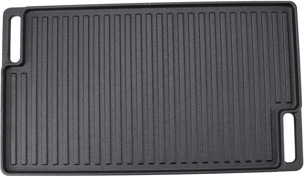 Cast Iron Reversible Grill Griddle, Non Stick Flat Top with Handles for Oven, Stovetop, and Grill