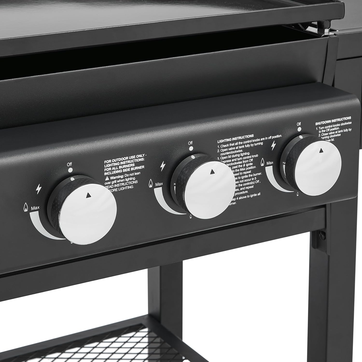 All-in-One Propane Gas Grill with Griddle, 5 Burner 56000 BTU BBQ Grill & Griddle Combo, 751 Sq.Inch Cooking Space, Side Burner & Storage Shelves for Backyard, Patio, Outdoor Cooking