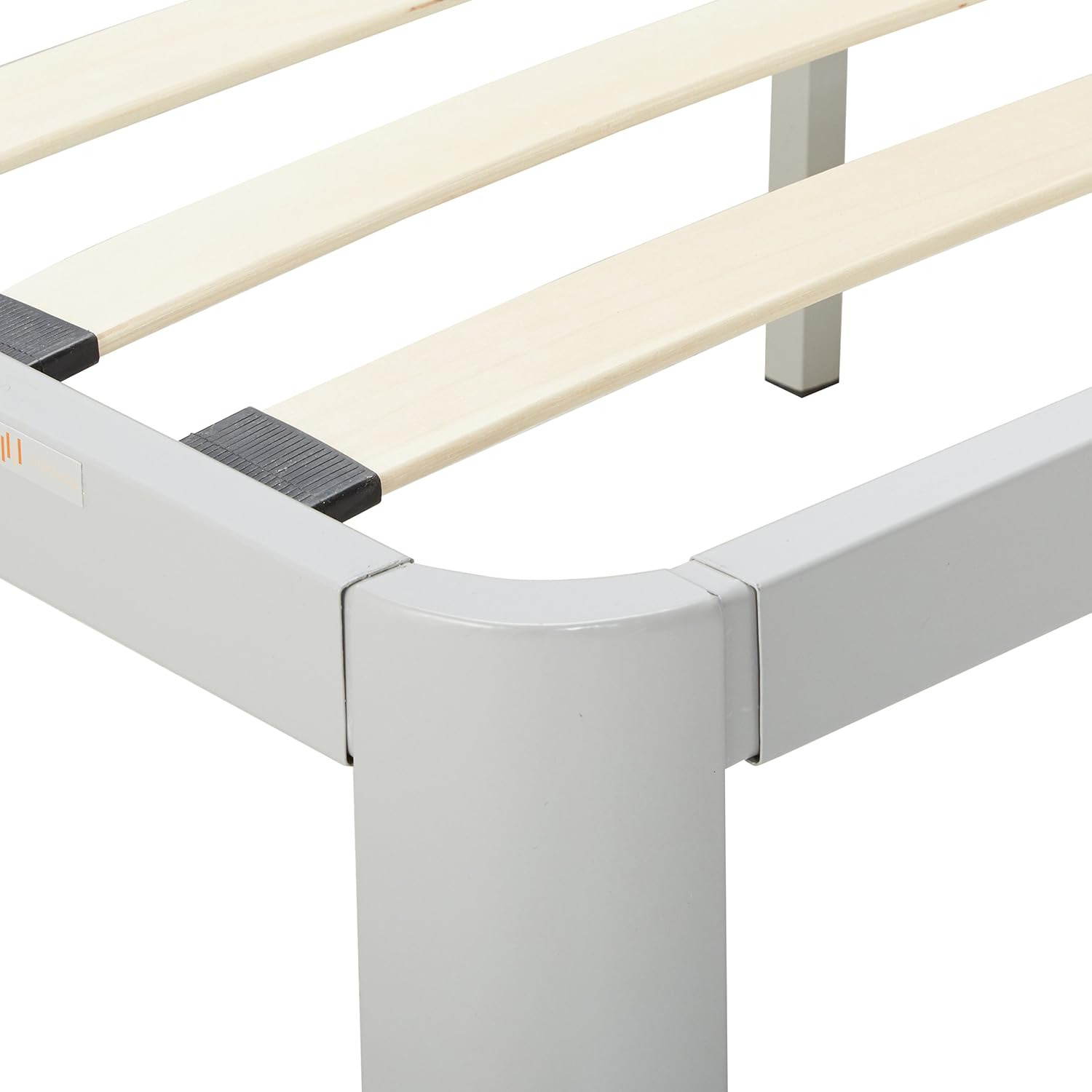 Modway Corinne Steel Modern Mattress Foundation Full Bed Frame with Wood Slat Support in Gray