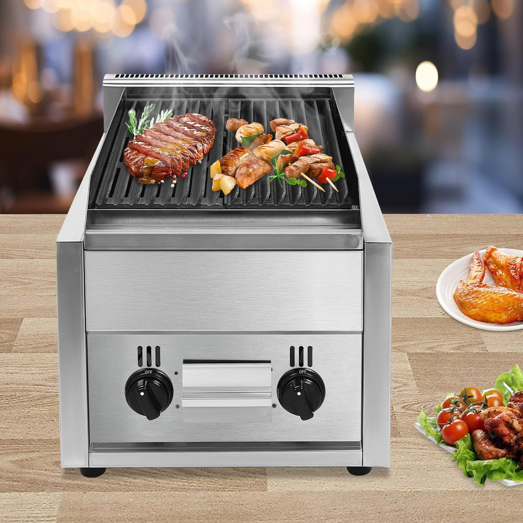 Gas BBQ Grill Outdoor Cooking Stainless Steel Propane Grills Cabinet Style Garden Barbecue Grill Kitchen Grill Durable Flat Top Grill BBQ, Liquefied Petroleum Gas Grill, 21.65 * 14.76 * 14.96 in