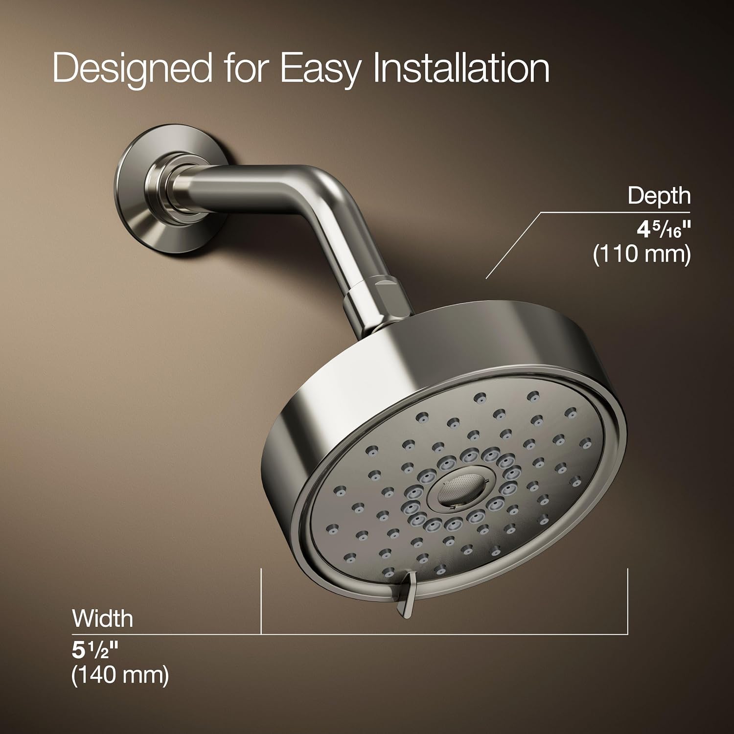 Kohler 22170-SN Purist® Three-function showerhead, 2.5 gpm, Vibrant Polished Nickel