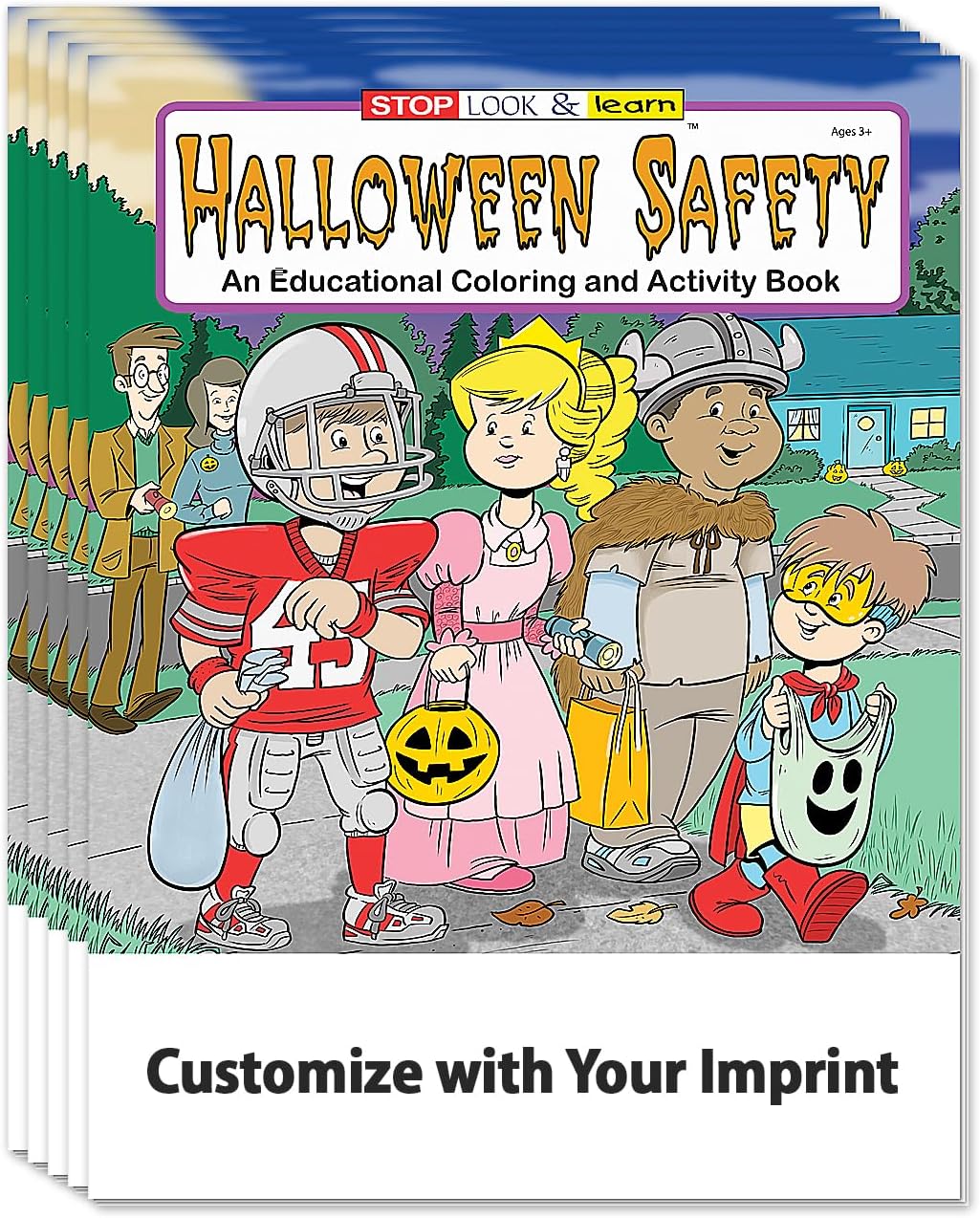 ZOCO – Halloween Safety Custom Coloring Books (250 Bulk Pack, Without Crayons) – Gifts, Treat, Goodie Bag Filler, Party Favors – Law Enforcement Handout for Kids