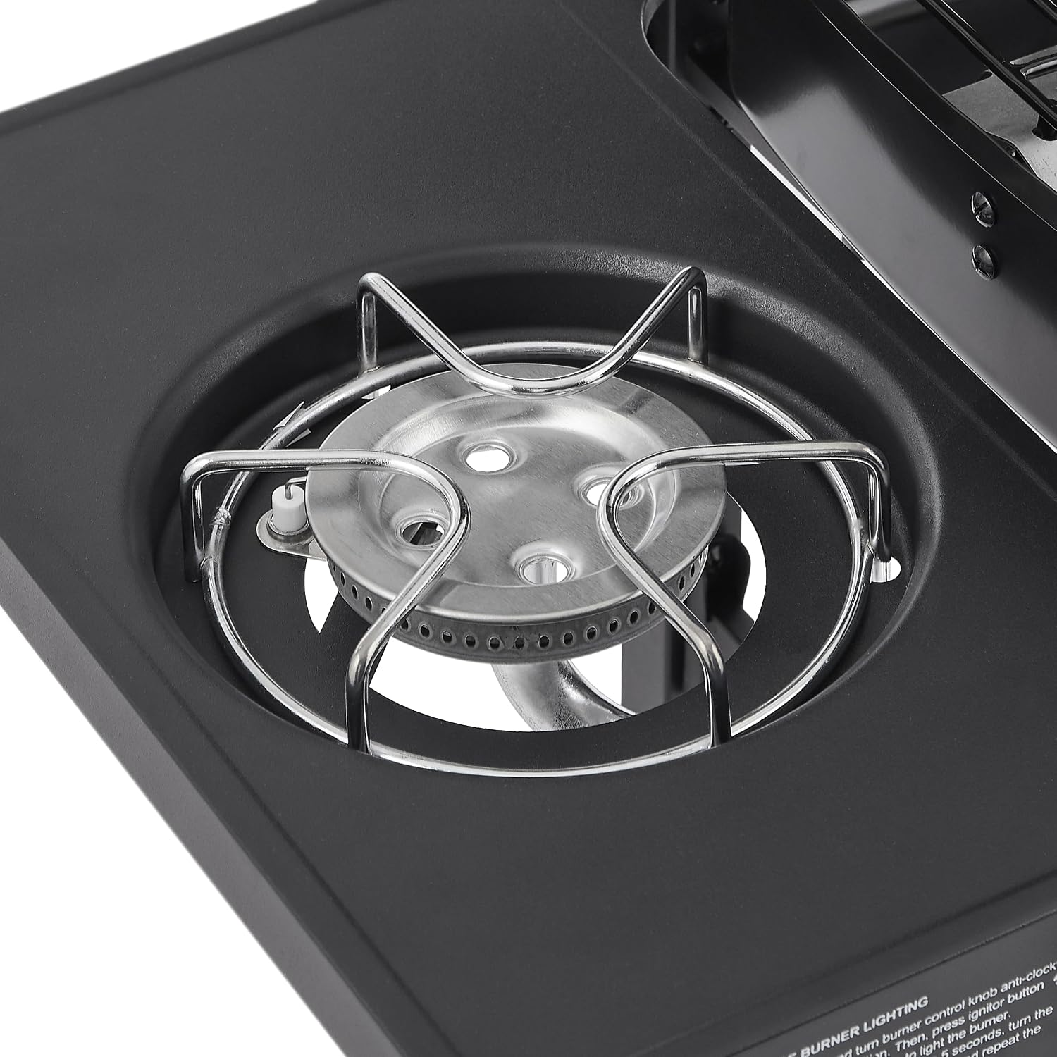 2 Burner Propane Gas Grill with Side Burner, Stainless Steel Outdoor BBQ Grill with Enameled Grates & Side Tables, Portable for Patio Backyard Garden Balcony Cooking (Black, 2 Burner,24000 BTU)