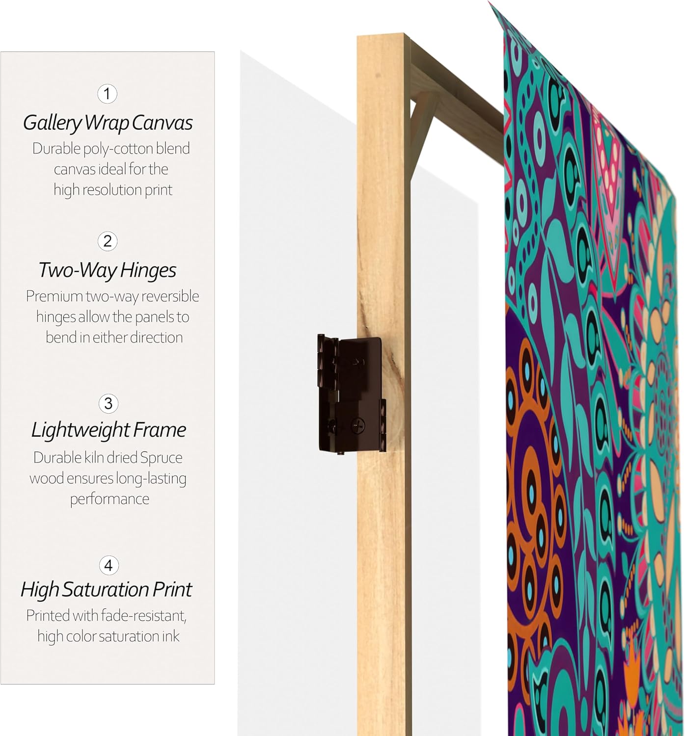Red Lantern 6 ft. Tall Double Sided Psychedelic Wallpaper Canvas Room Divider 3 Panel Freestanding Folding Privacy Screen Partition and Separator for Modern and Contemporary Bedroom Home Office Dorm