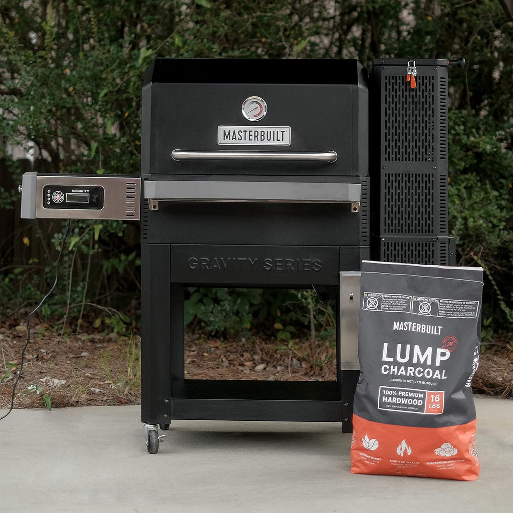 Masterbuilt Gravity Series 800 Digital Charcoal Griddle, Grill and Smoker Combo + Masterbuilt Lump Charcoal (16 lbs)