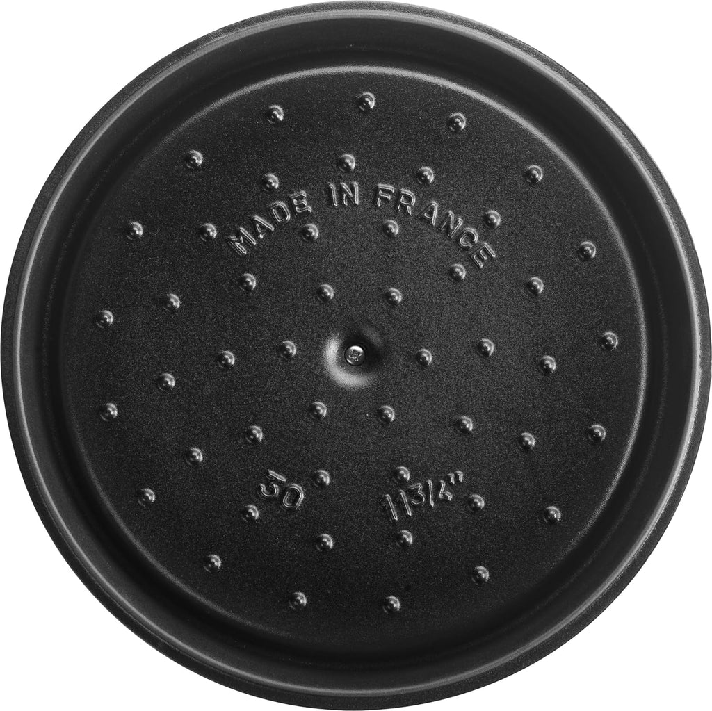 STAUB Cast Iron Roaster/Cocotte, Round, 8.35 L, Graphite Grey, 30 cm
