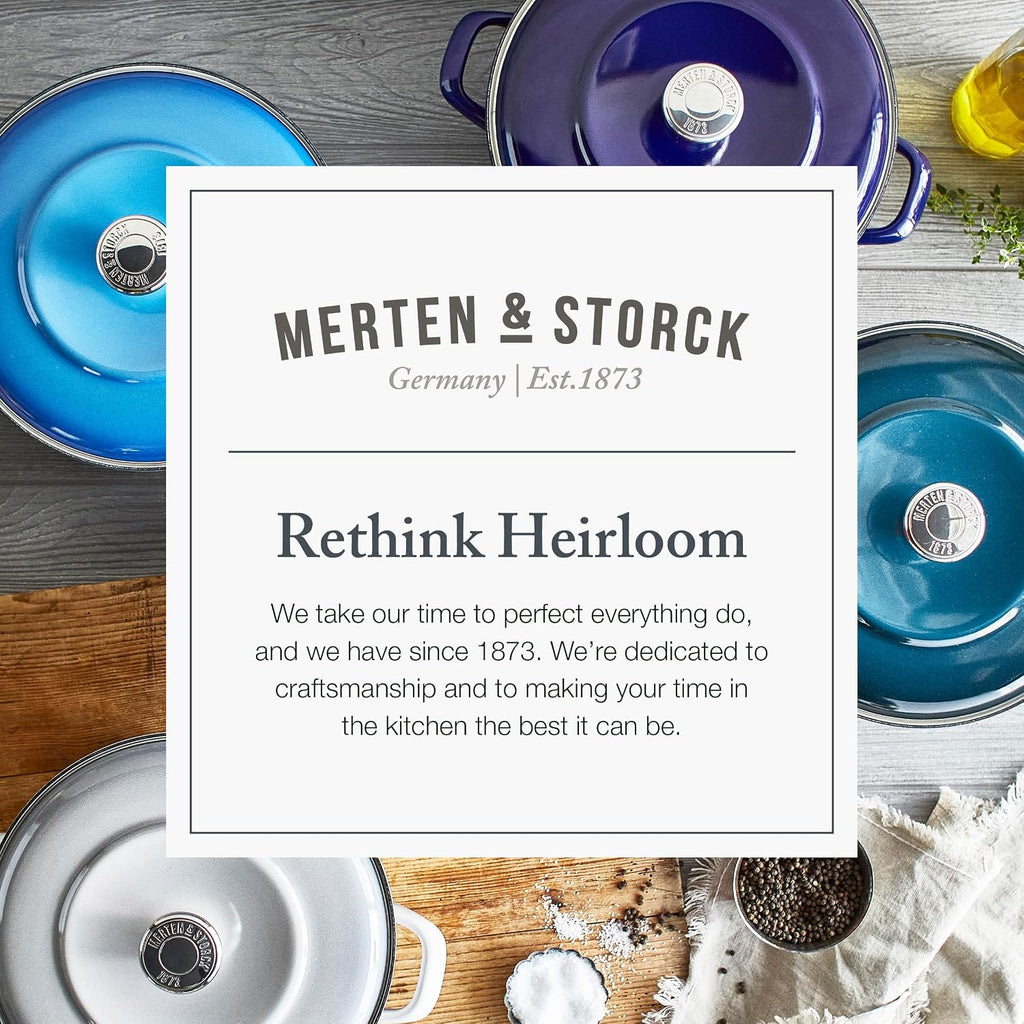Merten & Storck 3.7QT & 5.5QT Dutch Ovens with Lids, 4 Piece Cookware Set, European Crafted Enameled Iron Stockpot, Induction & All Cooktops, Braising, Stews, Roasting, Slow Cooking, Sourdough, Cobalt Blue