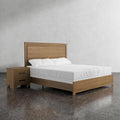 Furniture of America Nomal Modern Solid Wood 2-Piece Bedroom Set with Recessed Panel Headboard Bed, Metal Center Glide on Nightstand, Box Spring Needed for Bedroom, Guest Room, Queen, Chestnut Brown