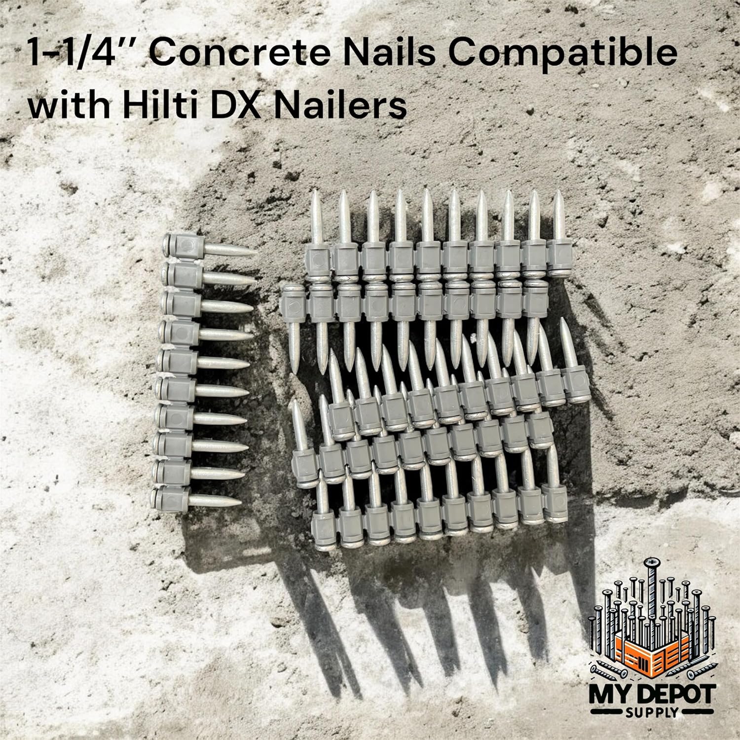 1¼″ DX Nails For Hilti DX460/DX351/DX2/DX5/DX6-MX. 500x 32mm Concrete/Steel Nails with Galvanized Zinc Coating-Heavy-Duty Construction Fasteners for Commercial & Residential Projects
