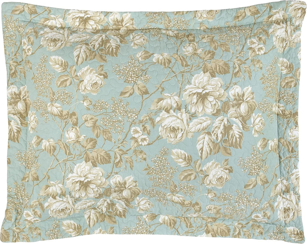 Laura Ashley Home - King Quilt Set, Cotton Reversible Bedding with Matching Shams, Bedroom Decor Ideal for All Seasons (Brompton Green, King)