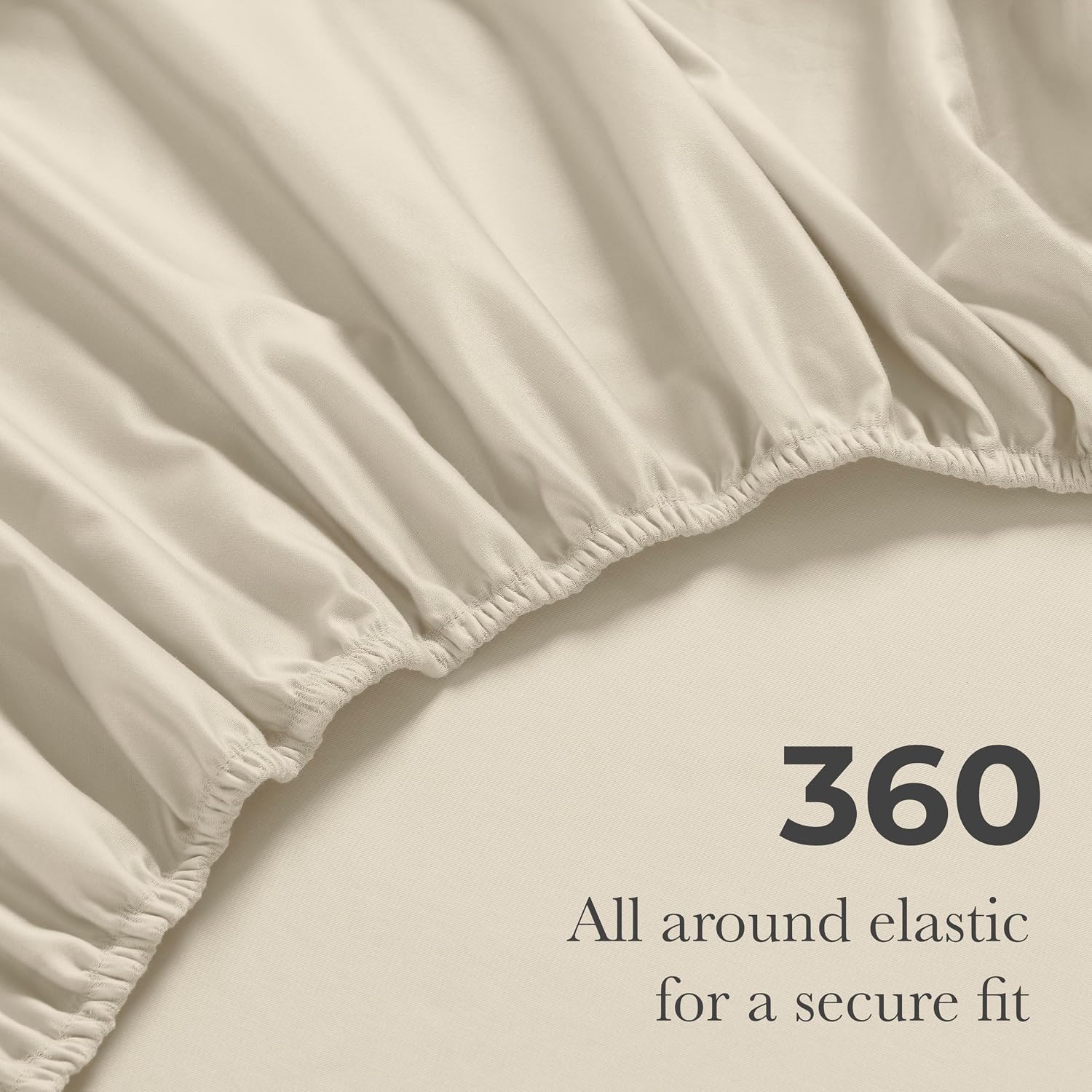 Superior Egyptian Cotton 4 Piece Sheet Set, 650 Thread Count, Modern Design, Sustainable Sheets, Ultra-Soft Basics, Solid, Deep Pocket Fitted Sheet, Flat Sheet, Pillowcases, King, Ivory