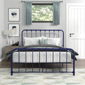 Lexicon Queen Metal Bed Frame, Platform Bed with Strong Metal Slat Support Under Bed Storage, Queen Bed Frame with Headboard, No Box Spring Needed, Easy Assembly, Queen, Navy Blue