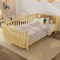 Harper & Bright Designs Twin Size Daybed with Guardrails, Kids Platform Bed with Detachable Safety Rails and Rounded Corners, Modern Iron Low Profile Platform Bed for Kids, Girls and Boys, Natural